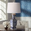 Barnes and Ivy Iris Asian Table Lamp 28" Tall Porcelain Blue Floral Jar Geneva White Drum Shade for Bedroom Living Room Bedside Nightstand Office Kids - 2 of 4