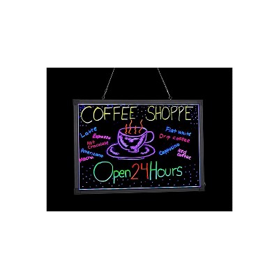 24" x 32" Black LED Illuminated Hanging Message Board