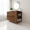 30" Wall-Mounted Bathroom Vanity, Dual Soft-Close Drawers,Adjustable Side Shelf, and Beveled Edge Handle,Floating Vanity Cabinet - 2 of 4