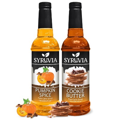 Syruvia Variety Pack - Pumpkin Spice & Cookie Butter Syrup 25.4 Fl oz (2-Pack)