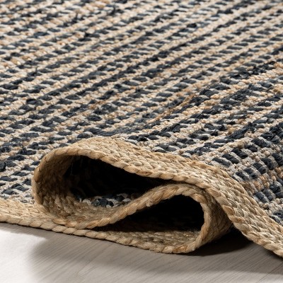 Hollis Dark Gray and Beige Handwoven Cotton Area Rug