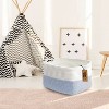 Aoibox Cotton Rope Woven Storage Basket with Handles White Blue 13.5x11x9.5 Inch Organizer Bin for Home Shelves - 3 of 4