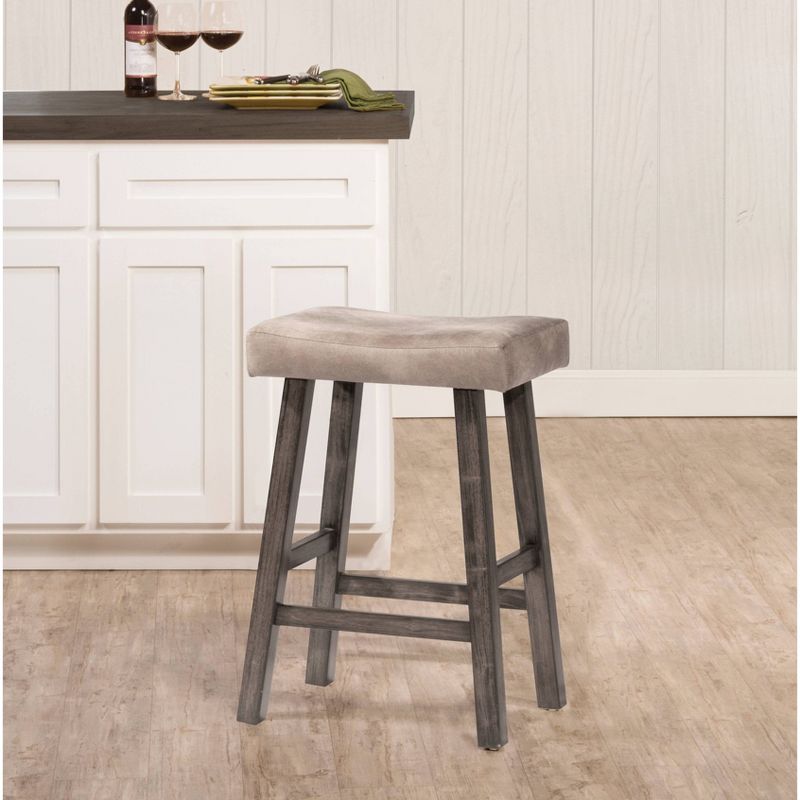 30&#34; Saddle Backless Barstool Rustic Gray/Taupe &#8211; Hillsdale Furniture, 4 of 13