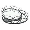 HomeRoots Set of Two Black And Silver Metal And Mirrored Glass Round Vanity Trays - 4 of 4