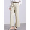 Allegra K Women's Fall Winter Wool Blend High Waist Wide Leg Business Casual Pants - 2 of 4