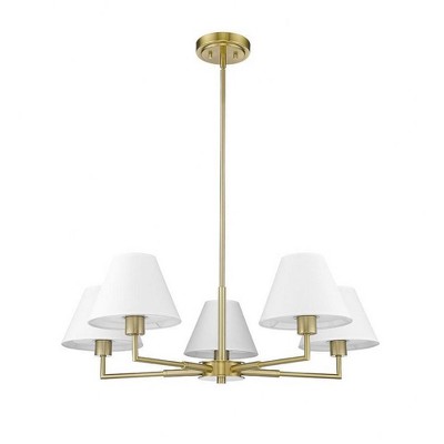Leila Luxe Gold 5-Light Chandelier with Conical Shades