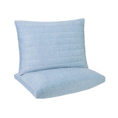 Jumbo Blue Quilted Cooling Hypoallergenic Pillow Set