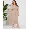 Plus Size Summer Dress for Women Square Neck Casual Boho A Line Maxi Dress - 2 of 4