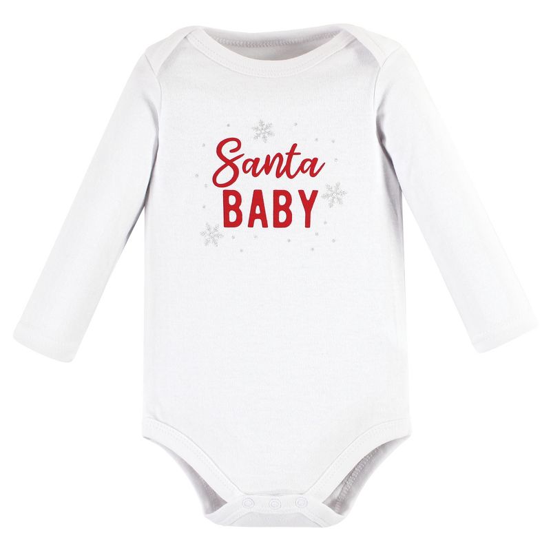 Hudson Baby Infant Girl Cotton Long-Sleeve Bodysuits, Girl Christmas Sayings, 3 of 7