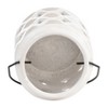 Sagebrook Home 6" Ceramic Lantern - Contemporary Ivory and Beige Diamond Cut-Out Creative Decorative Lantern with Handle for Indoor or Outdoor Use - 4 of 4
