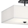 Shailene 18" 3 Light Square Semi Flush with Satin Etched White Diffuser and White Microfiber Shade in Brushed Nickel - 2 of 4