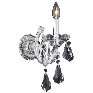 Elegant Lighting Maria Theresa 1 light Chrome Wall Sconce Clear Royal Cut Crystal - 1 of 2