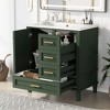 30" Bathroom Vanity with Sink, Soft Close Door and 3 Drawers, Green - ModernLuxe - 2 of 4