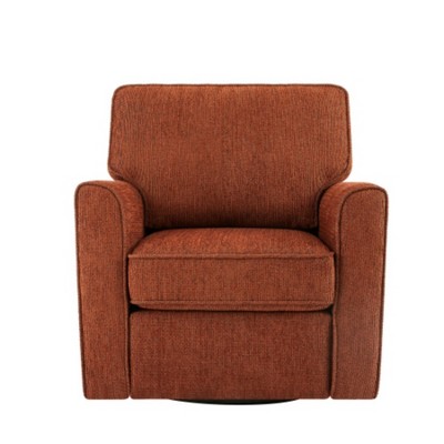 TiramisuBest Red Chenille 360 Swivel Accent Chair, Comfortable Barrel Armchair with Side Pockets for Any Room