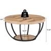 HTUTWOO 31.7" 2-Tier Round Coffee Table, Modern Wood Accent Center Table with Storage Open Shelves For Living Room, Home Office - 3 of 4