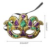 Unique Bargains Colorful Sequins Party Mask Purple Green Yellow 1Pc - 2 of 4