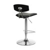 Erik Adjustable Swivel Barstool: Mid-Century, Faux Leather, Armen Living - Chrome & Black Accents - 4 of 4