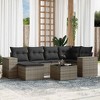vidaXL 7 Piece Patio Sofa Set with Cushions - Gray With Table - 2 of 4