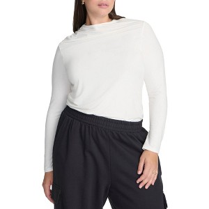 ELOQUII Elements Women's Plus Size Mock Neck Long Sleeve - 1 of 2