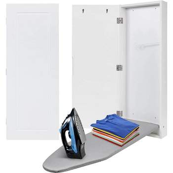 Ivation Foldable Ironing Board Cabinet Wall-Mount with Left Side Door