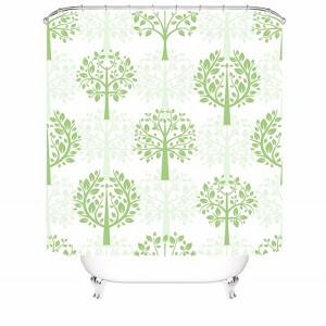 Green Small Tree Shower Curtains for Bathroom Waterproof Fabric Bath Curtain Durable Soft Stylish Bathroom Decor 72x72 Inch - 1 of 1