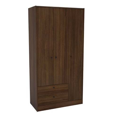 Denmark 3 Door And 2 Drawer Wardrobe Dark Brown Polifurniture