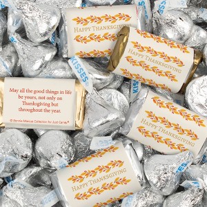 116 Pcs Thanksgiving Candy Party Favors Hershey's Miniatures & Chocolate Kisses - Silver - 1 of 3