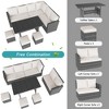 7 Pieces Outdoor Dining Set,Patio Sectional Sofa Conversation Set All Weather Wicker Rattan Couch Dining Table & Chair - 3 of 4