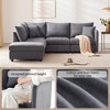 89" Modern 5-Seater Modular L-Shaped Sectional Sofa with Movable Ottoman, Vertical Stripe Cushions, Throw Pillows - 4 of 4