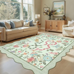 8x10 Area Rugs for Living Room Bedroom Large Washable Rugs, Boho Nursery Rug Non-Shedding Floral Stain Resistant Carpet Accent Rugs for Home - 1 of 4