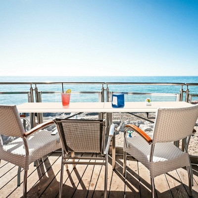 6-Foot White HDPE Folding Picnic Table with Steel Frame