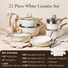 Aoibox 21-Piece Nonstick Cookware Set, White Granite Induction Safe Pots and Pans with Frying Pans & Saucepans, PFOS and PFOA Free - 2 of 4
