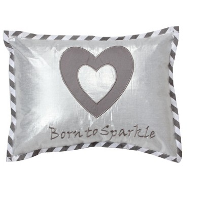 Bacati - Love Grey/Silver Throw Pillow