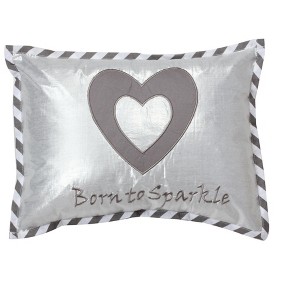 Bacati - Love Grey/Silver Throw Pillow - 1 of 4