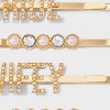 Bride and "Wifey" Pearl and Rhinestone Hair Clip Set 4pc - Gold - 3 of 3
