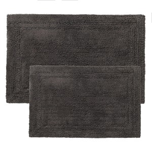 Non-Slip Machine Washable Solid Cotton 2 Piece Bathroom Rug Set by Blue Nile Mills - 1 of 4