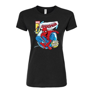 Women's - Marvel - Friendly Neighborhood Spider-Man Comic Book Cover Fitted Graphic T-Shirt - 1 of 3