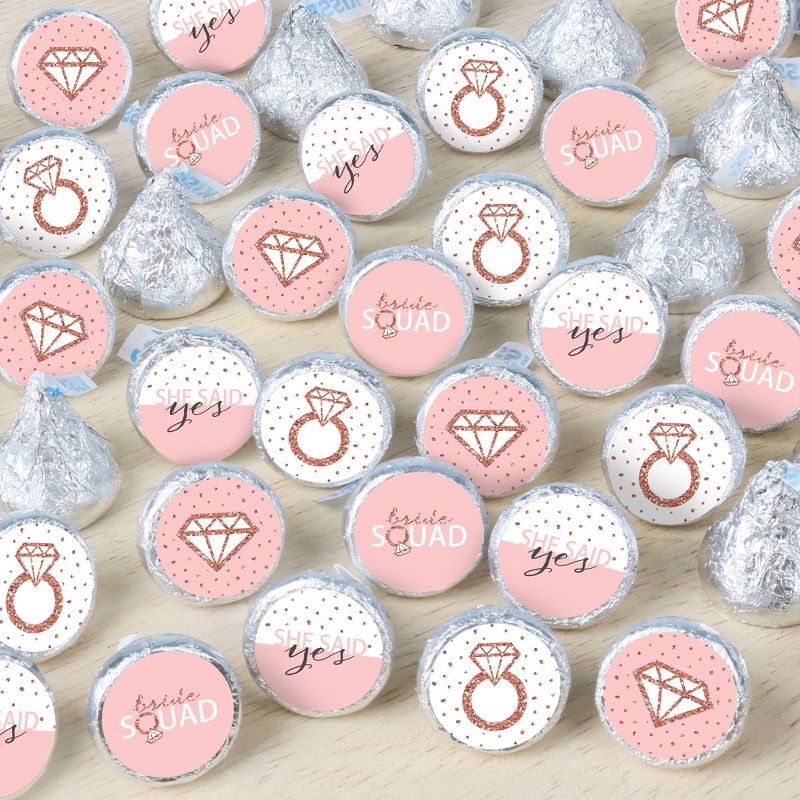 Big Dot of Happiness Bride Squad - Rose Gold Bridal Shower or Bachelorette Party Small Round Candy Stickers - Party Favor Labels - 324 Count, 1 of 8
