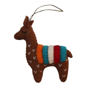 Slickblue 4"x5" Handmade Felt Llama – Cute Ornament to Hang in Your Home This Holiday Season - 1 of 3
