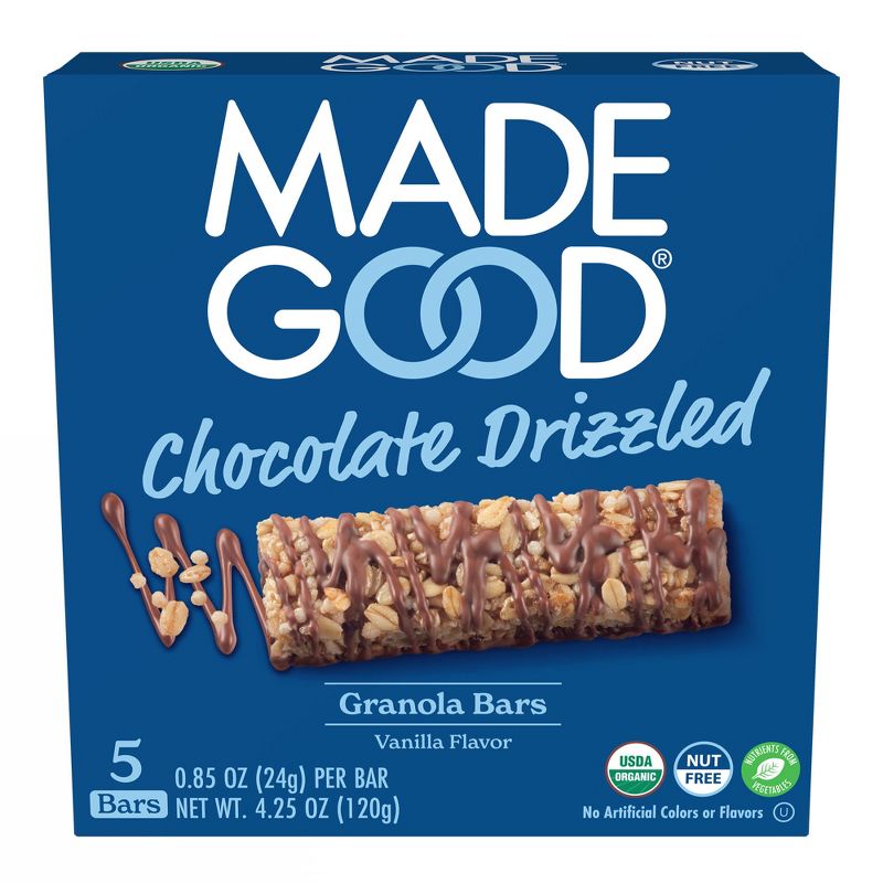 MadeGood Chocolate Drizzled Vanilla Granola Bars - 5ct / 4.2oz, 1 of 6