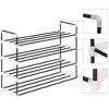 vidaXL Shoe Rack with Shelves Metal and Plastic Black Storage Stand - 2 of 4