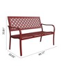 Yardgrace Patio Park Steel Garden Bench Porch Path Chair Outdoor with Carved Floral Back - 2 of 4
