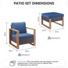 Gymojoy 4 Pieces Outdoor Patio Club Chair Ottoman High Back Chair Ottoman Set - 2 of 4