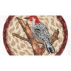 Earth Rugs Wildlife Woodpecker Round Coaster – 7"x7" Braided Jute with Hand-Stenciled Woodpecker, Rustic Nature-Inspired Design - 3 of 3