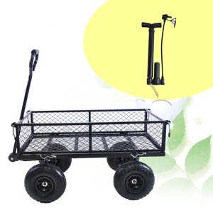 UBSSO Heavy-Duty Steel Mesh Garden Cart, All-Terrain Utility Wagon for Hauling, TC1840BKG - 1 of 4