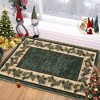 Christmas Washable Area Rug Xmas Pine Cones Rug Plaid Rugs for Living Room Bedroom - 2 of 4