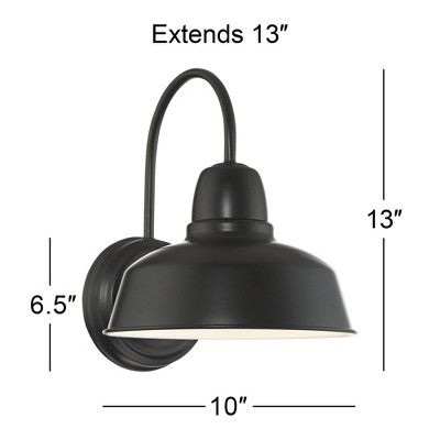 Black Metal Barn Light with Adjustable Arm for Outdoor Patio