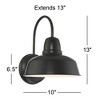 John Timberland Urban Barn Rustic Industrial Farmhouse Outdoor Wall Light Fixtures Set of 2 Black Metal Gooseneck Arms Downlight 13" Post - 4 of 4