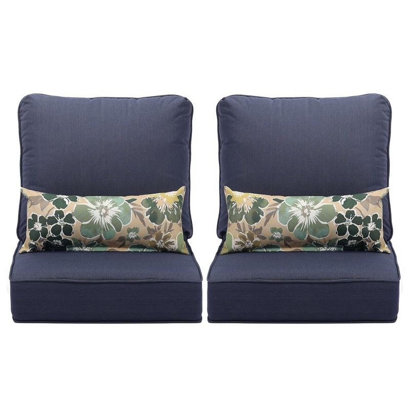 Aoodor 23'' x 26'' Outdoor Deep Seat Chair Cushion Set (Set of 2 Seats, 2 Backs, 2 Pillows), 1 of 7