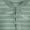 Carter's Just One You® Baby Boys' Striped Dino Sleep N' Play - Green - 3 of 4